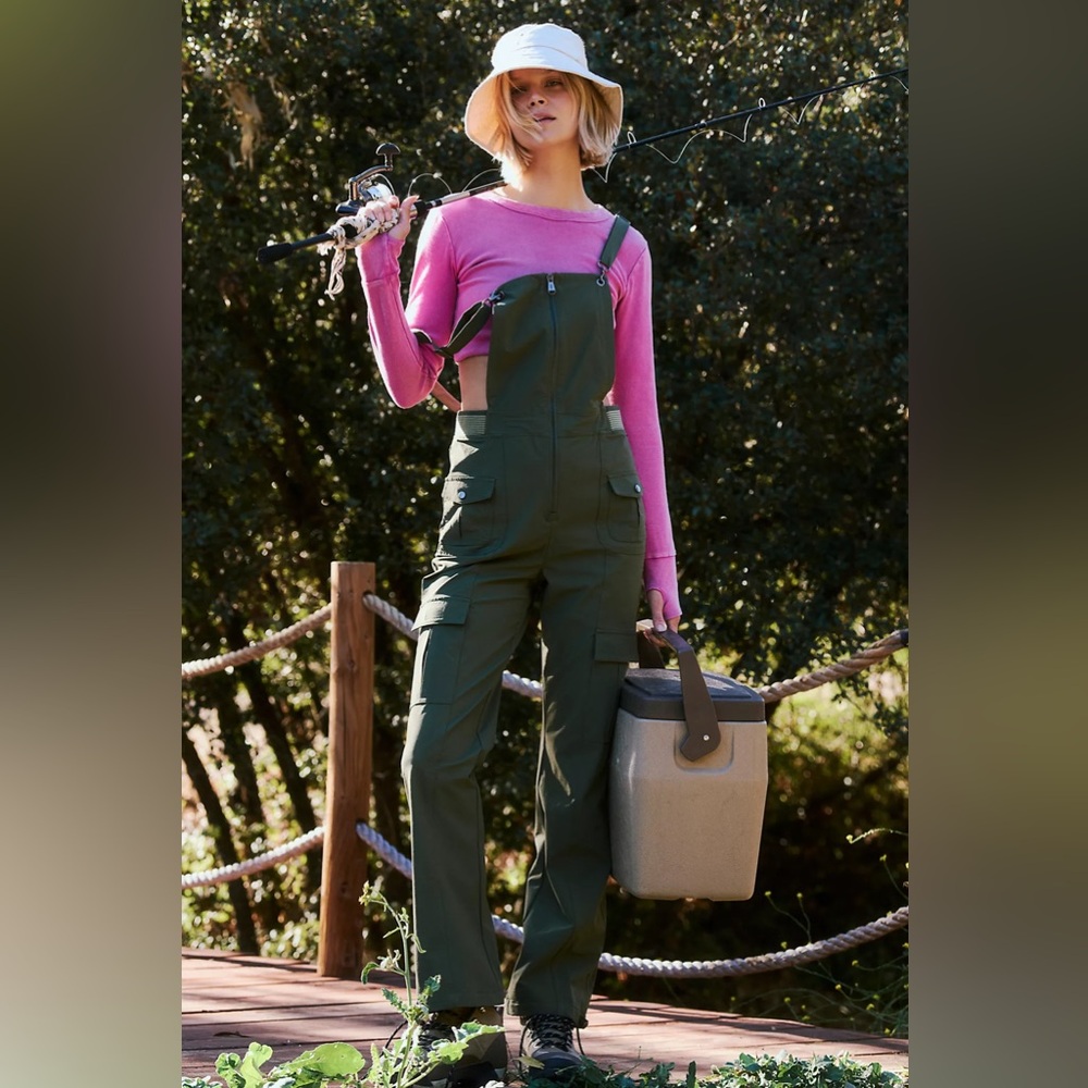 FP Movement by Free People Olive Utility Jumpsuit